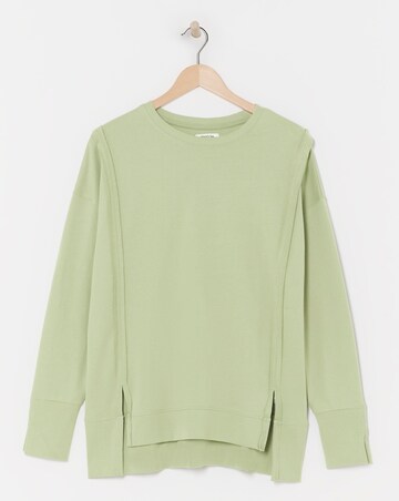 Sage Exposed Seam Dip Back Sweatshirt
