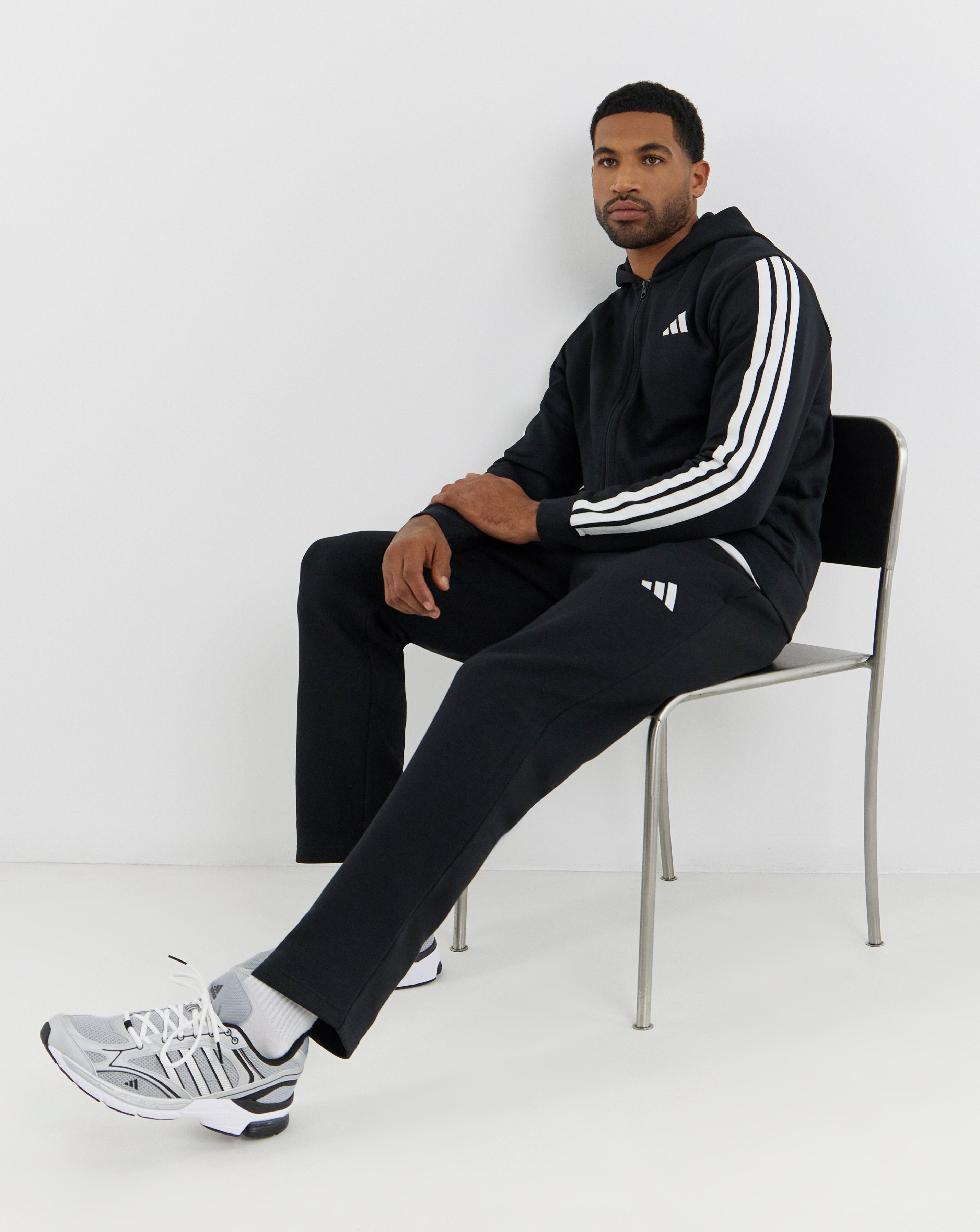 New In - adidas 3 Stripes Fleece Hooded Tracksuit