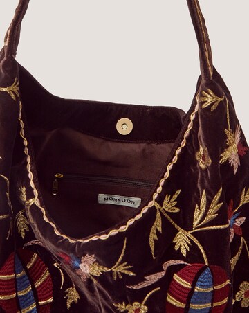 Monsoon Hatti Velvet Shoulder Bag