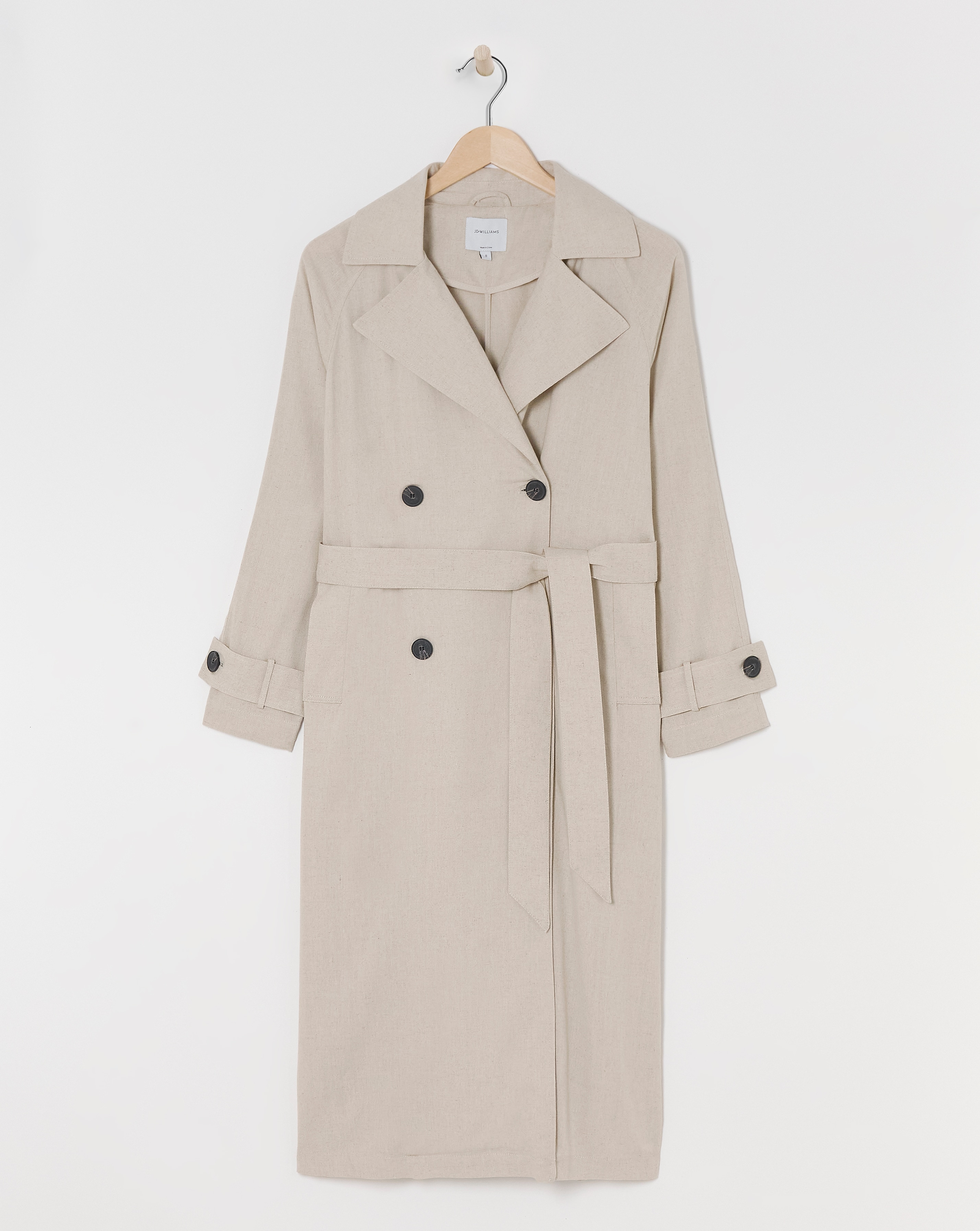 Sand Linen Trench Coat