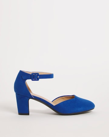 Two Part Heeled Shoe With Ankle Strap EEE Fit