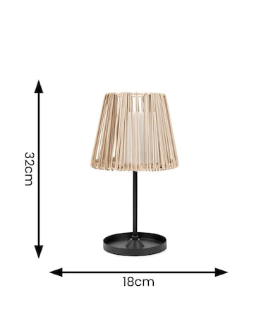 ValueLights Solar Powered Rattan Outdoor Tabletop Light, Garden Table Lamp