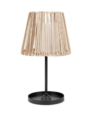 ValueLights Solar Powered Rattan Outdoor Tabletop Light, Garden Table Lamp