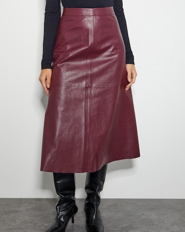Monsoon Pippa Faux Leather Midi Skirt