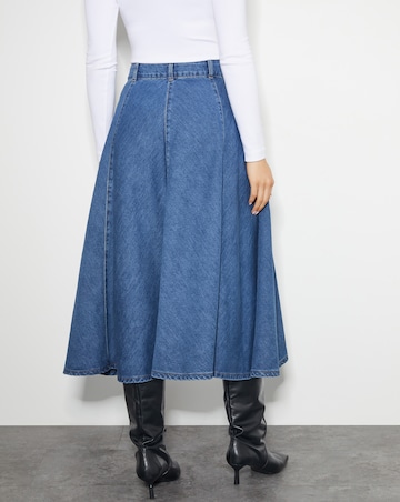 Monsoon Sara Denim A-Line Midi Skirt