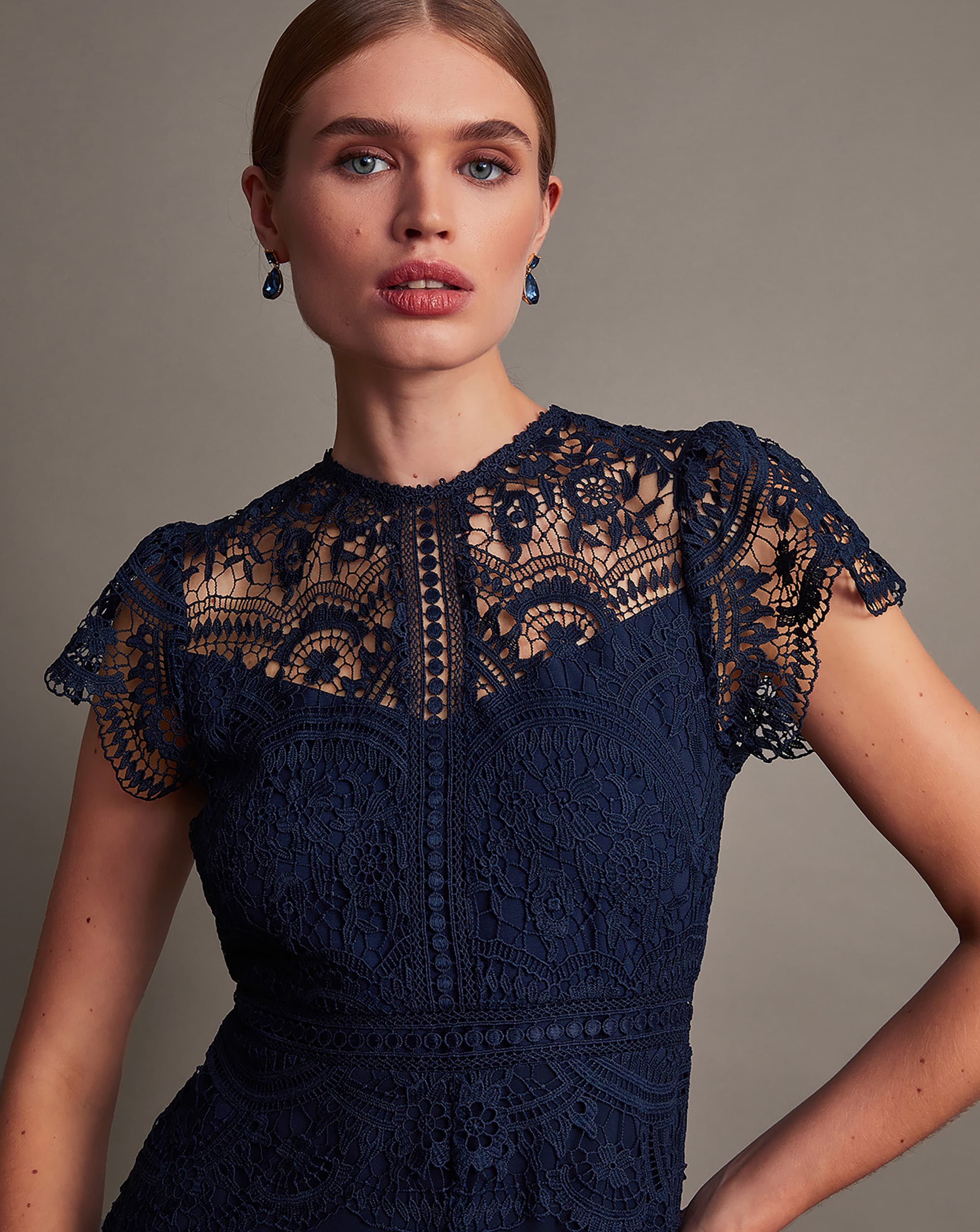 Monsoon Lace Midi Bridesmaid Dress