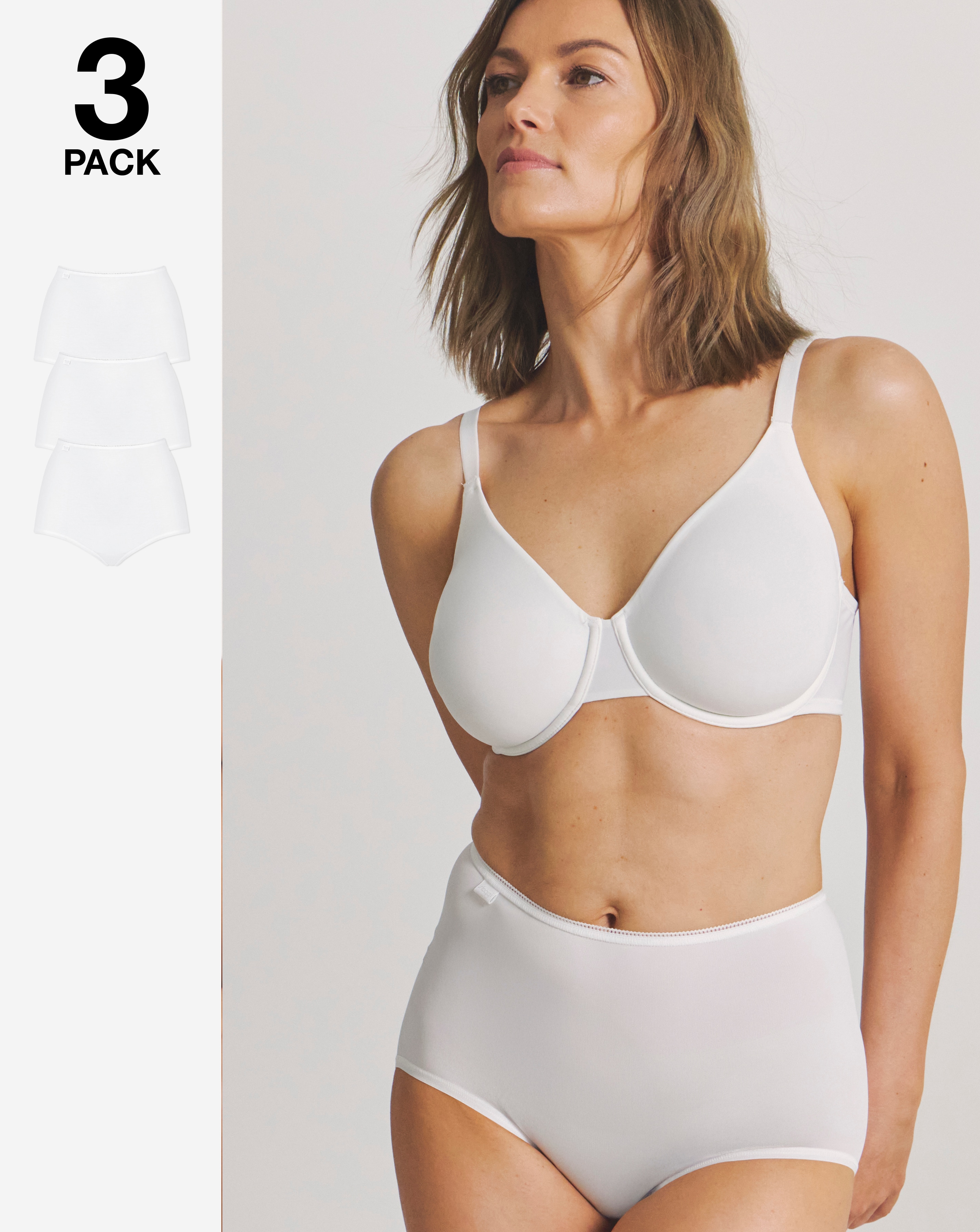 Sloggi 3Pk Microfibre Maxi Briefs White