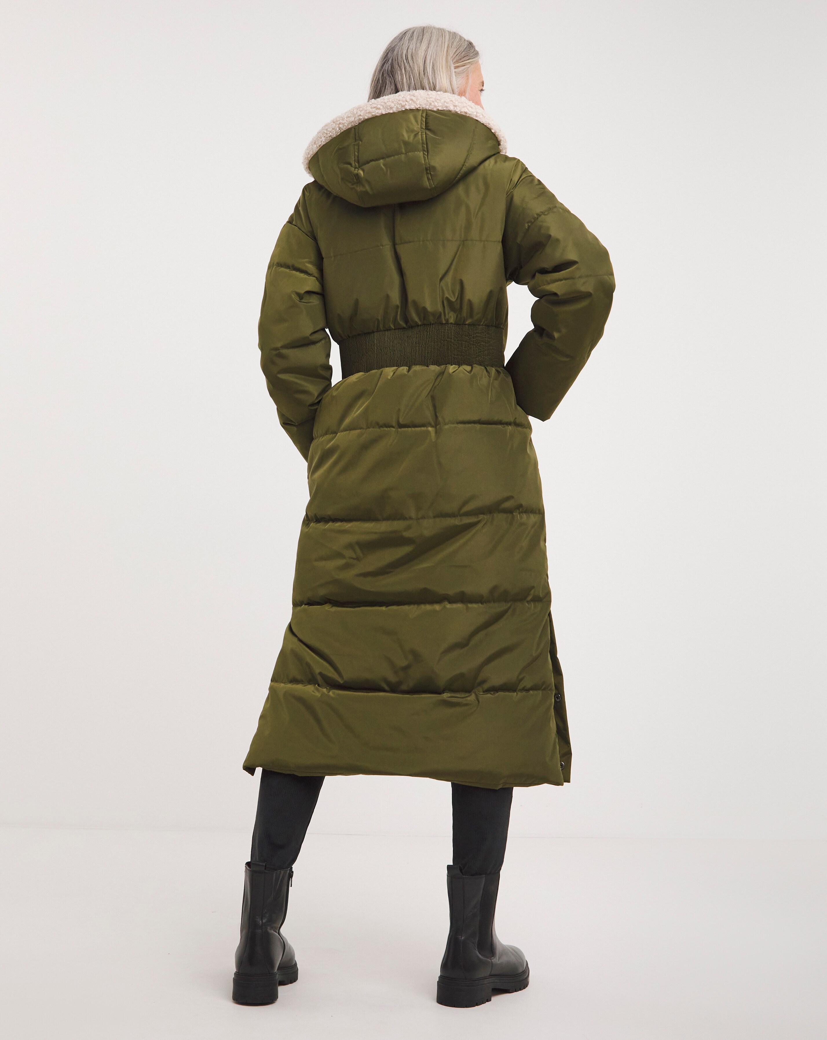 Khaki maxi coat outlet