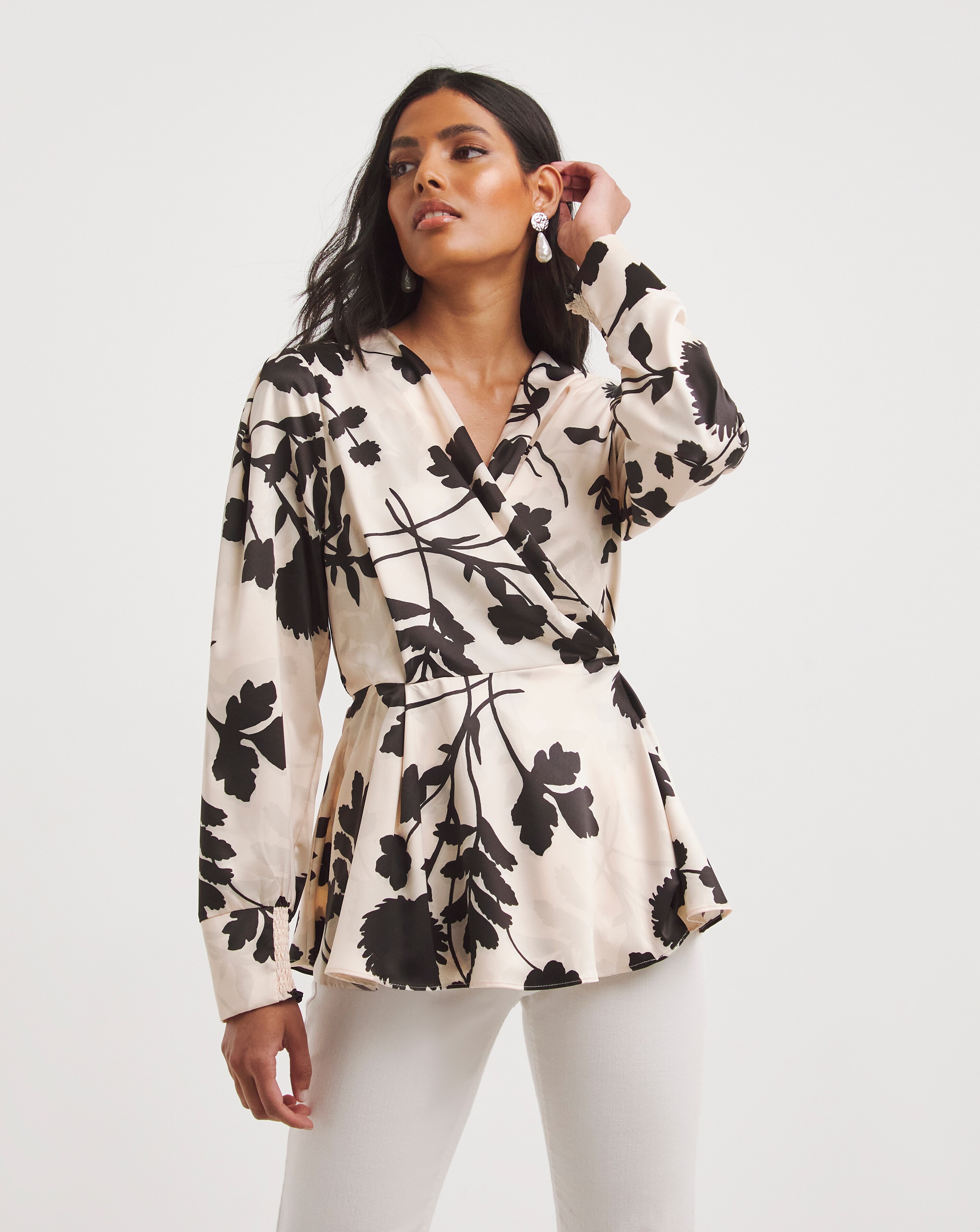 Joanna Hope Printed Satin Blouse