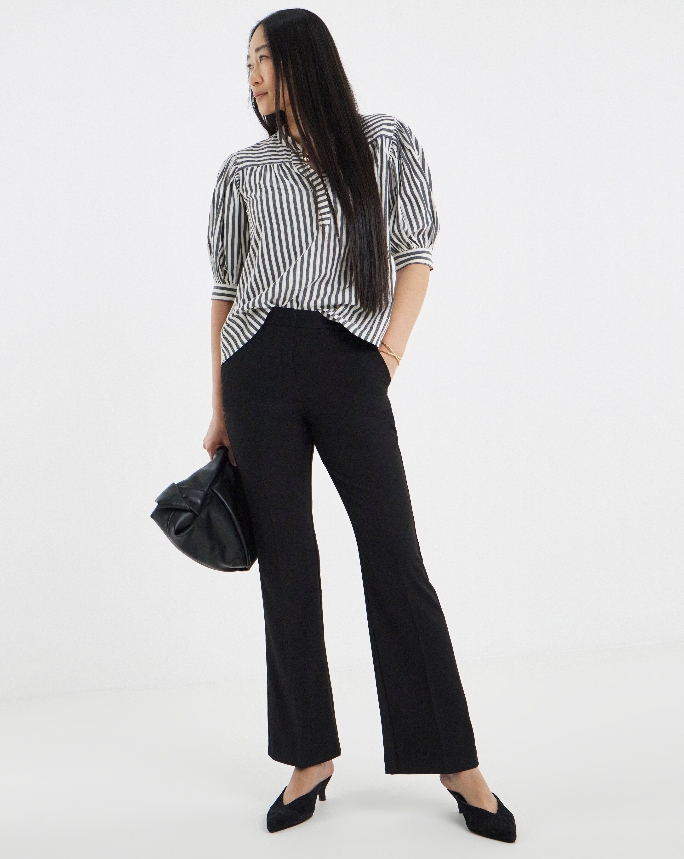Black Tailored Bootcut Trousers