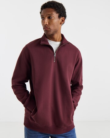1/4 Zip Neck Sweatshirt Long