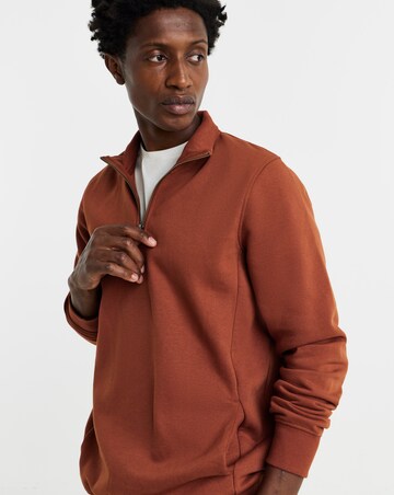 1/4 Zip Neck Sweatshirt Long
