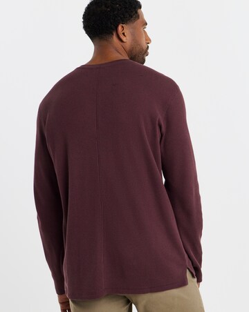Textured Long Sleeve Grandad T-Shirt