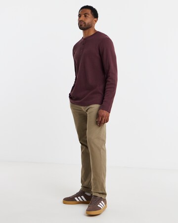 Textured Long Sleeve Grandad T-Shirt