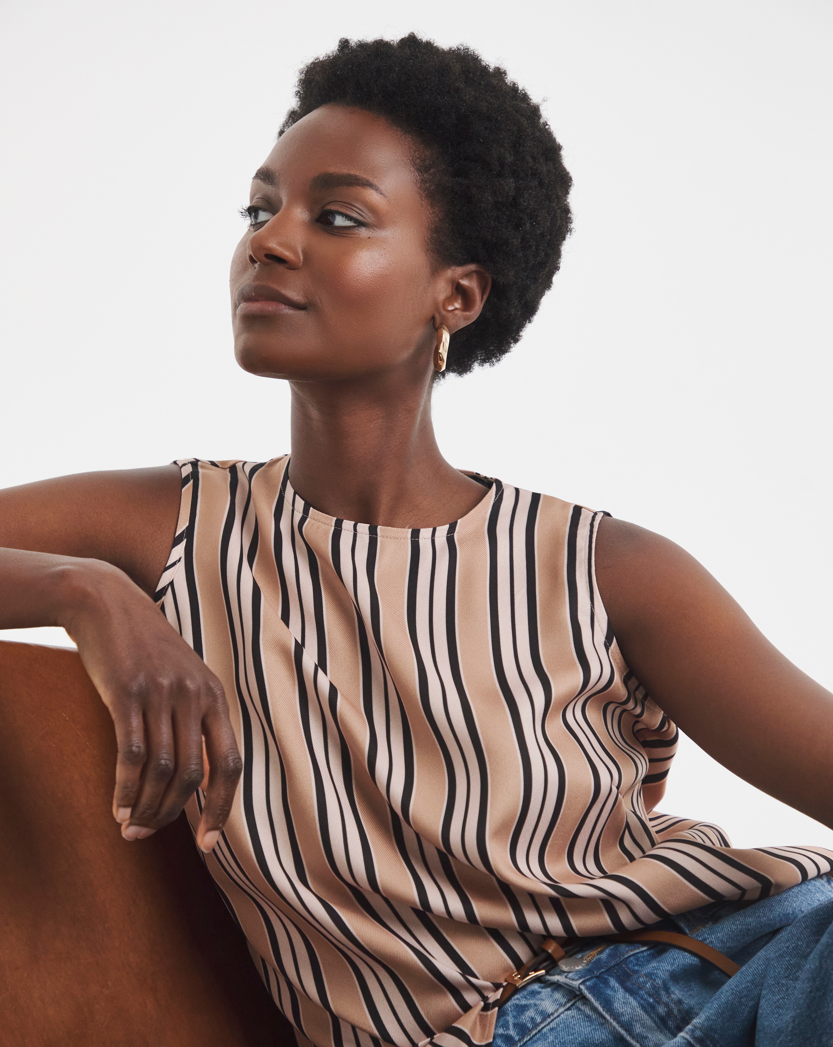 Stripe Shell Tank Top