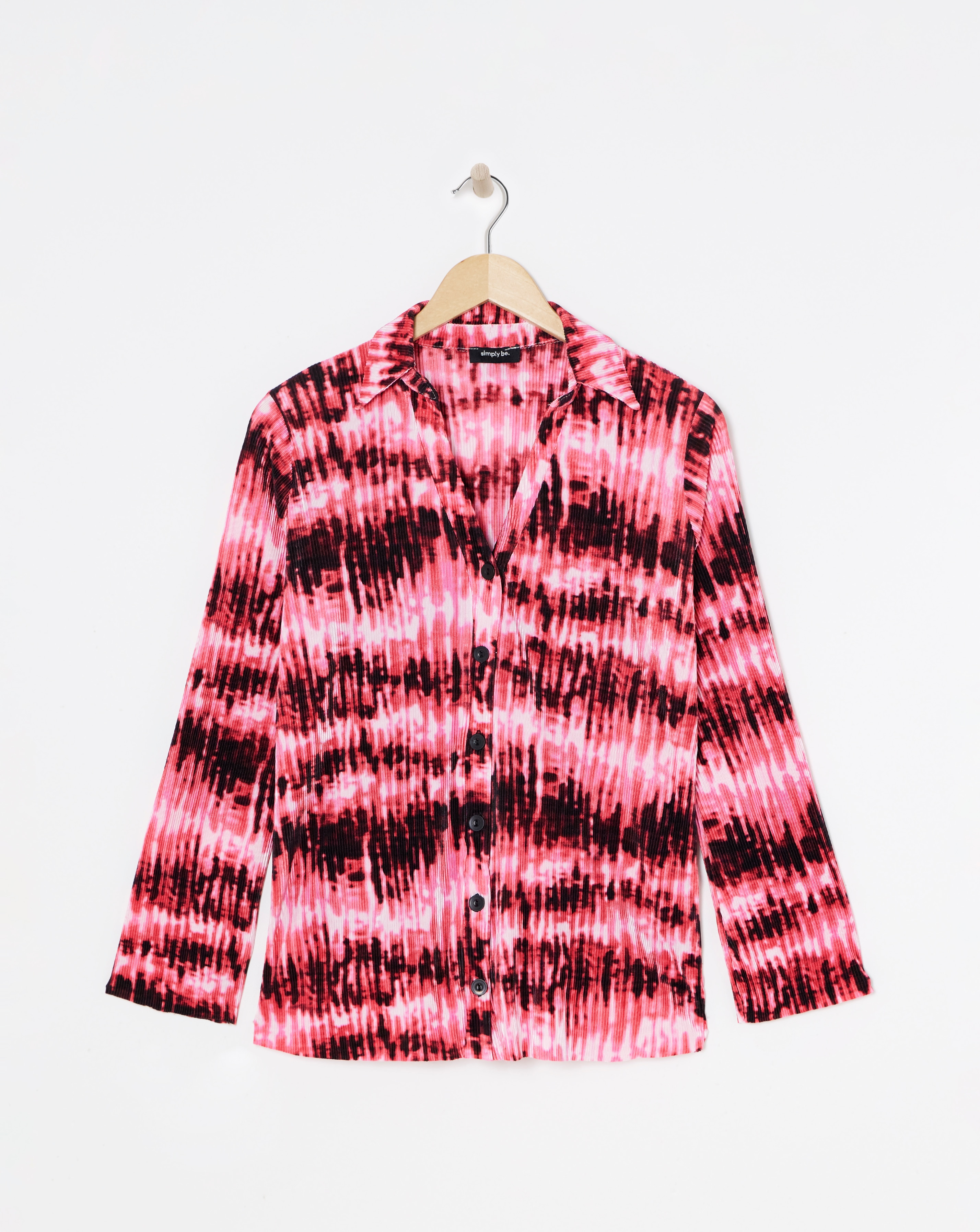 Pink Tie Dye Plisse Shirt