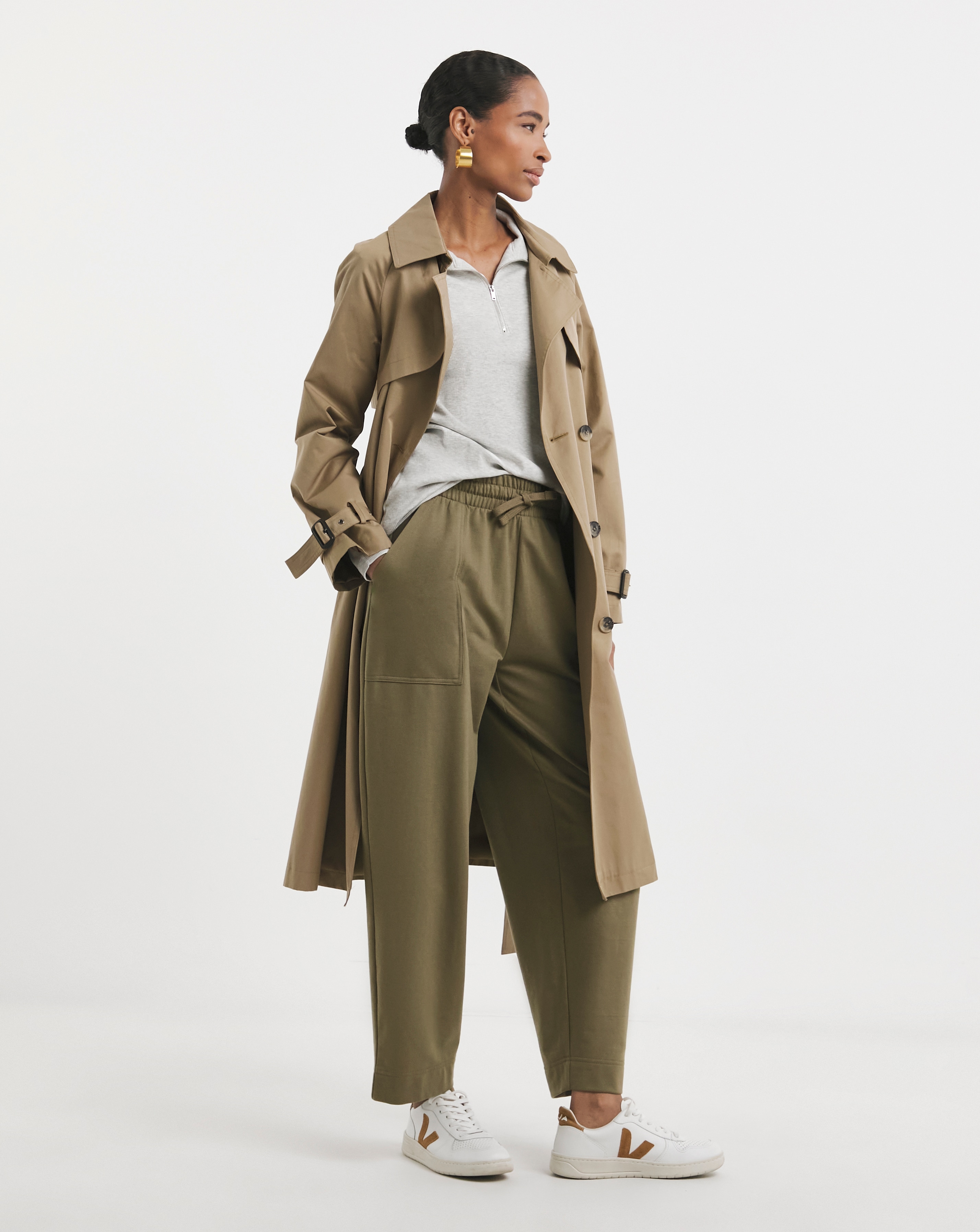 Barrel Leg Cotton Mix Jogger