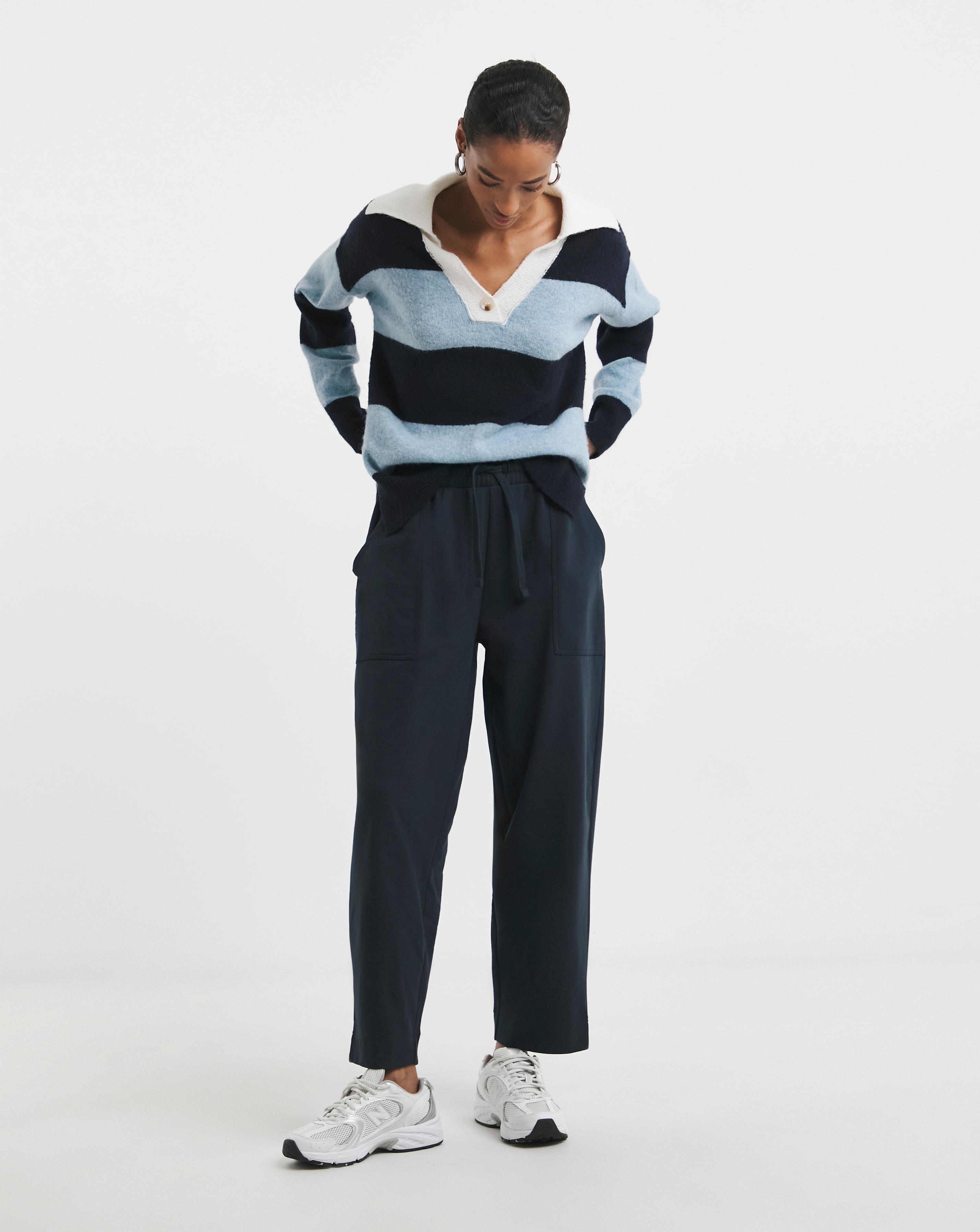Barrel Leg Cotton Mix Jogger