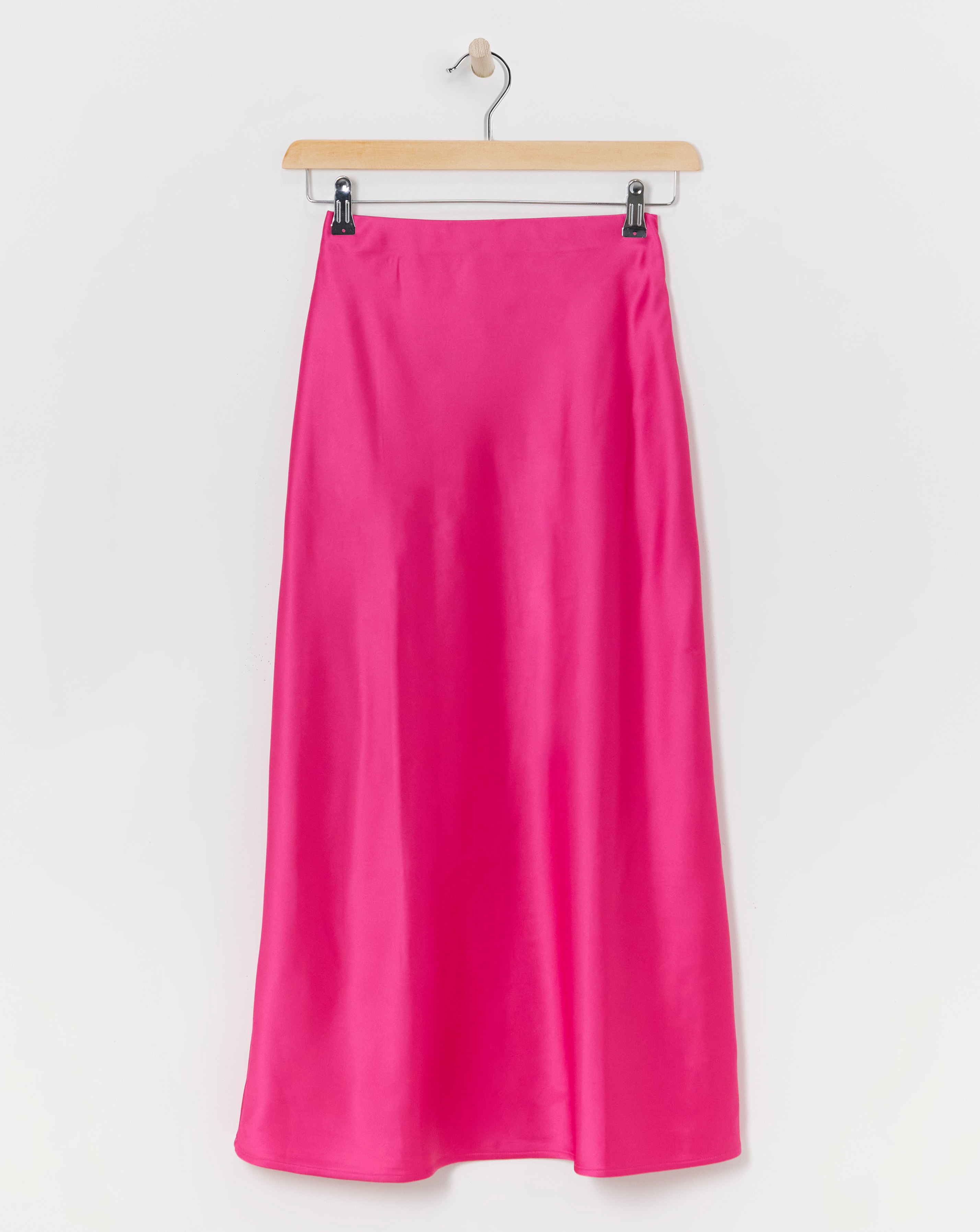 Pink Satin Slip Skirt