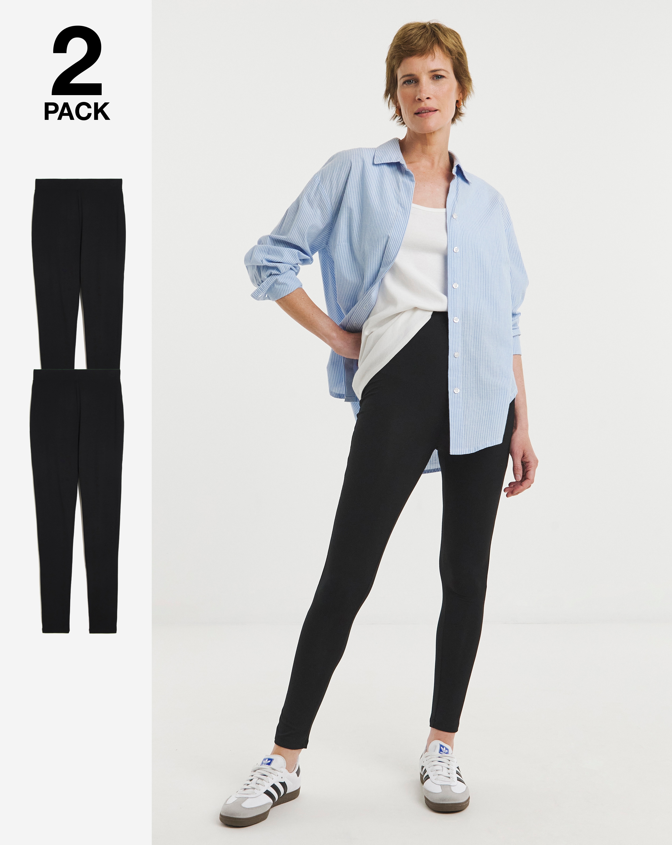 2 Pack Jersey High Waisted Leggings