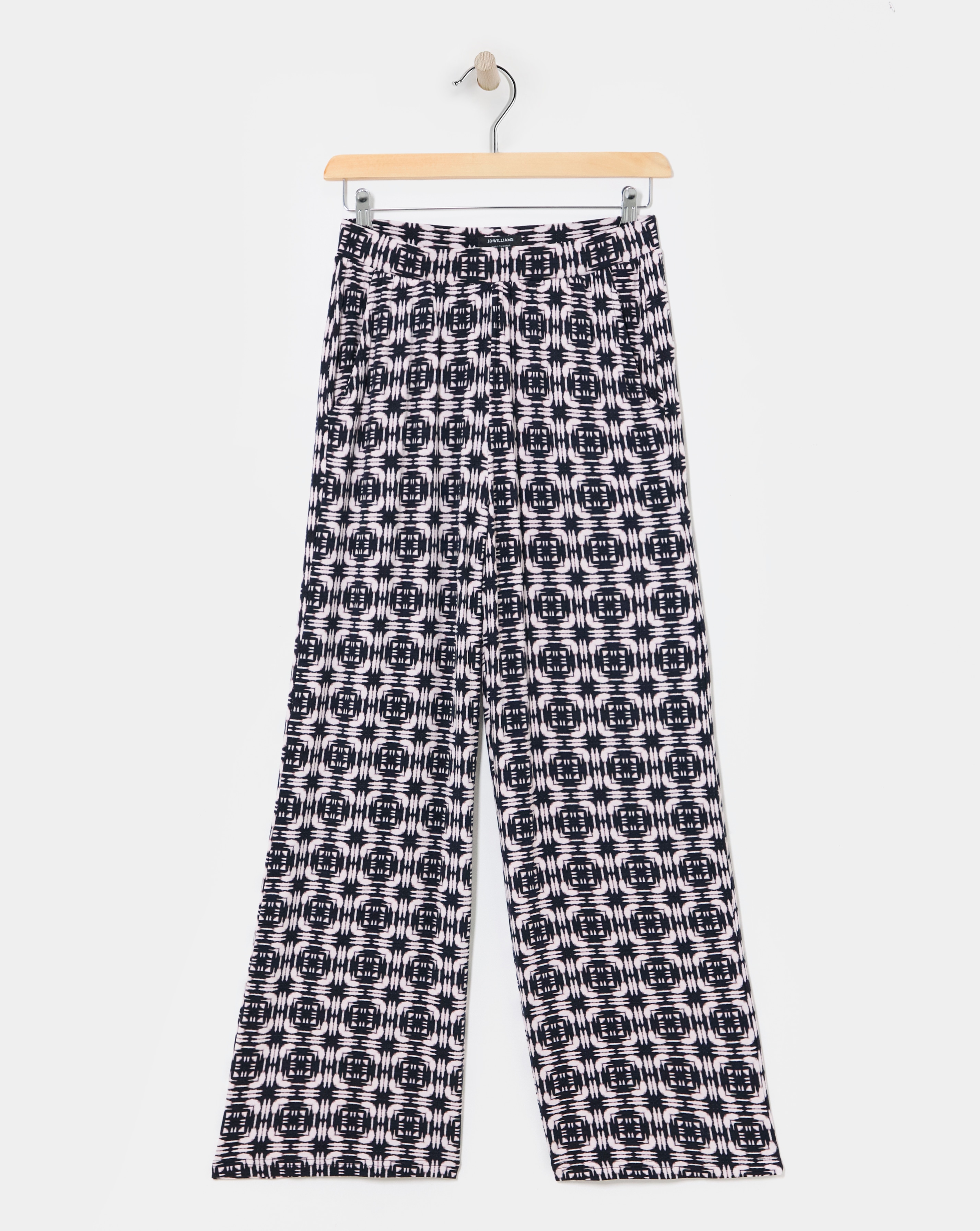 Printed Jersey Wide Leg Trousers