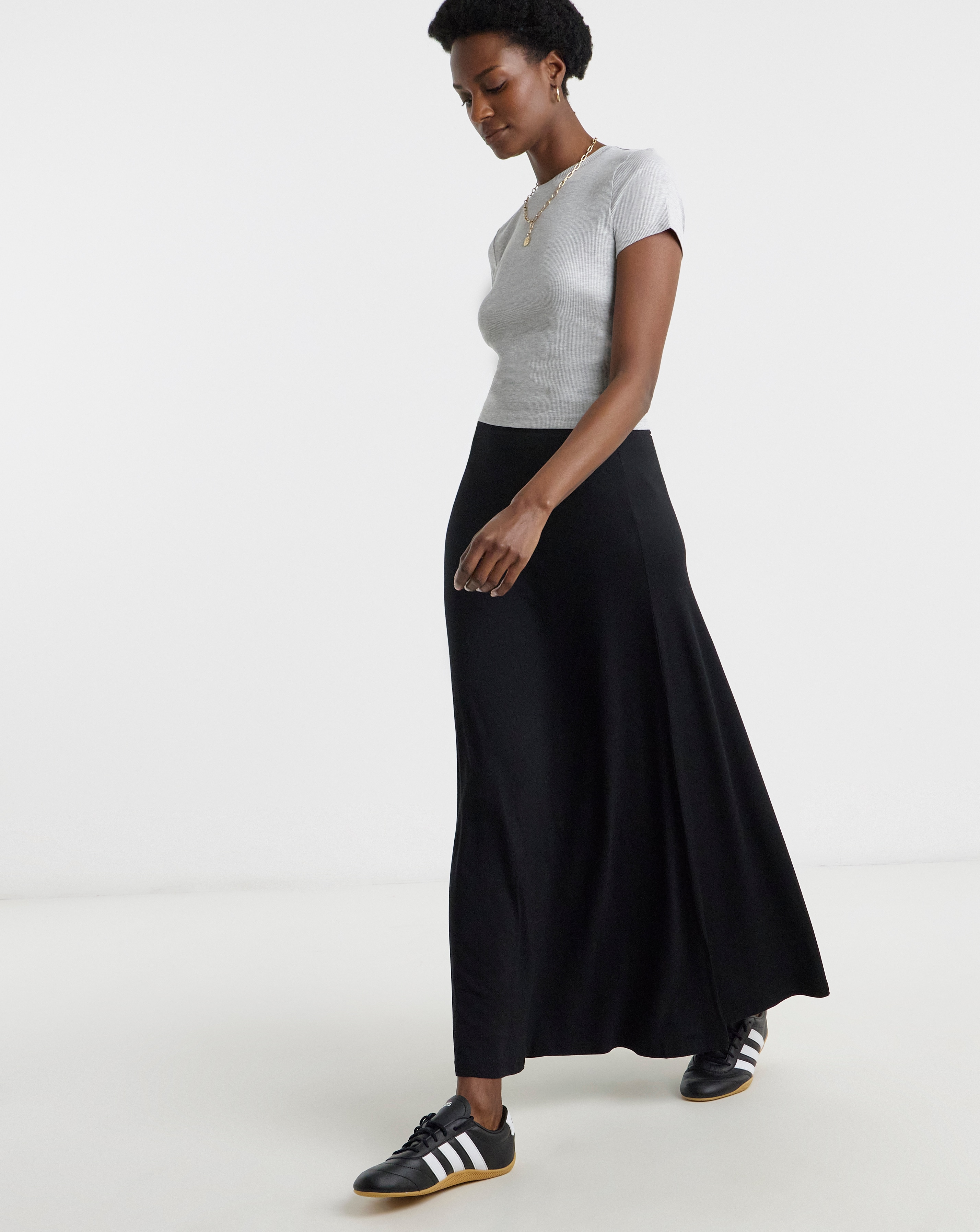 Black Jersey Maxi Skirt
