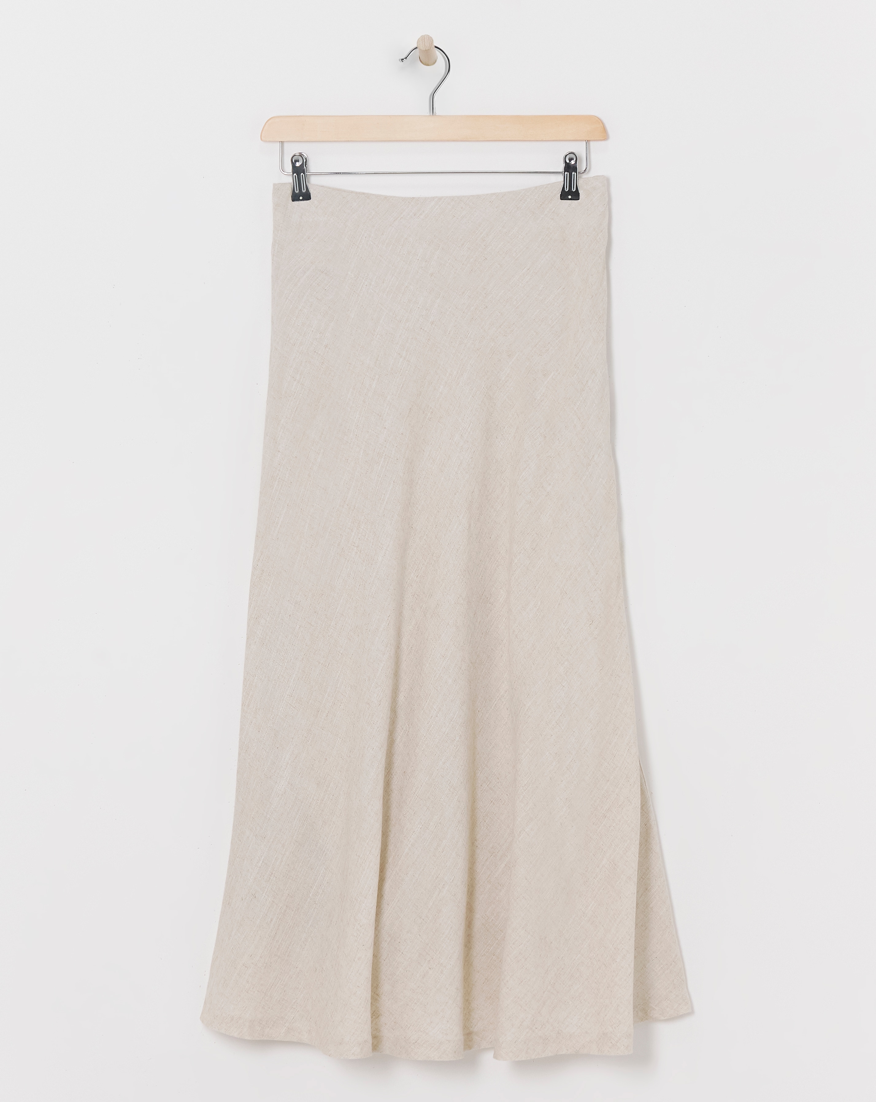 Linen Mix Bias Maxi Slip Skirt