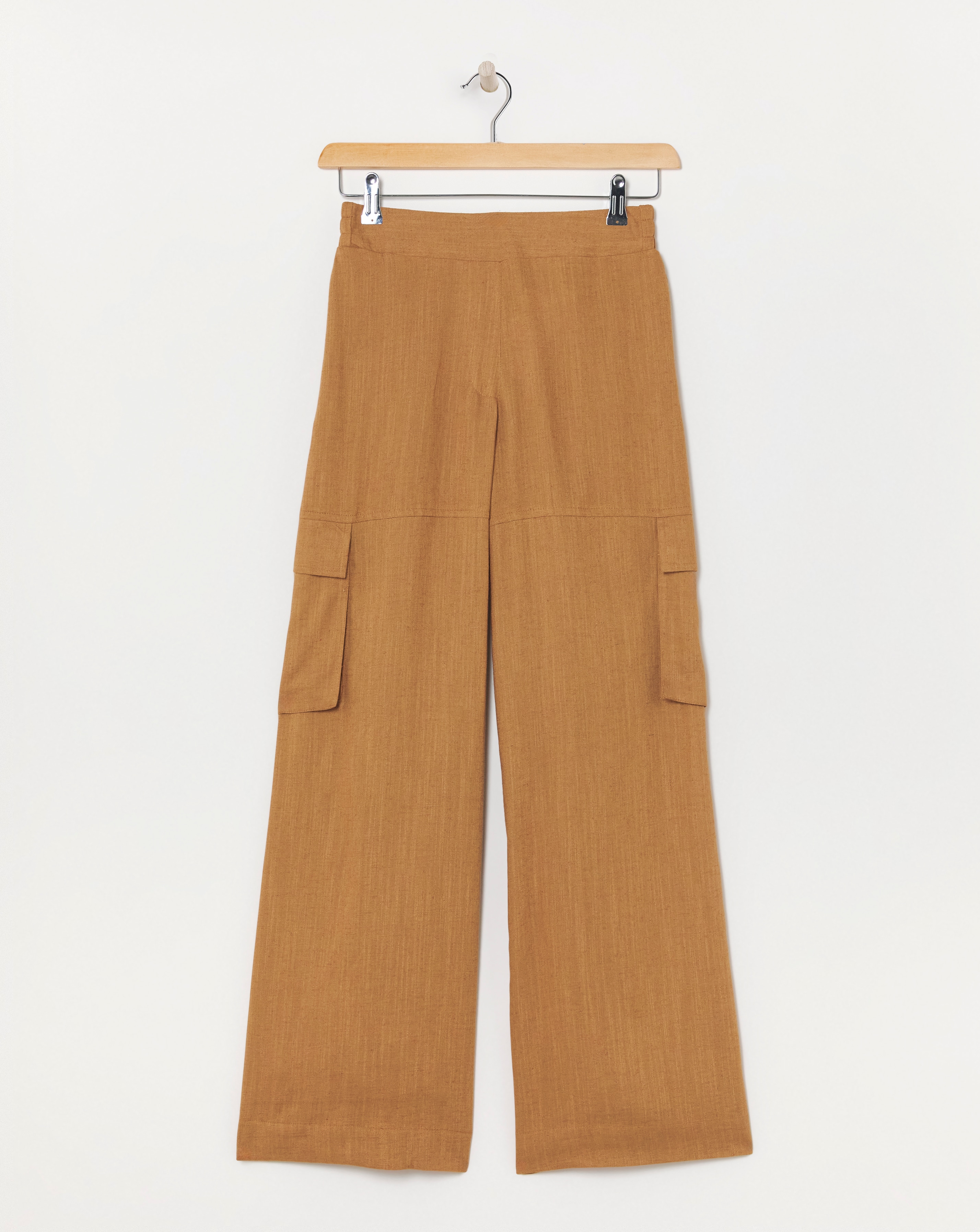 Linen Wide Leg Utility Trousers