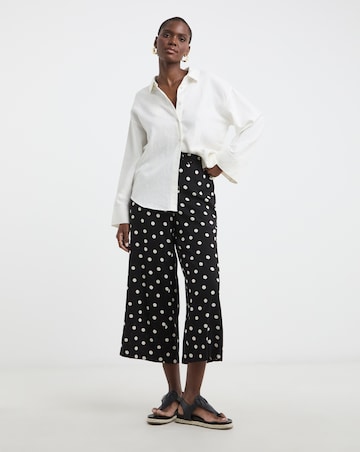 Printed Cropped Wide Leg Culotte