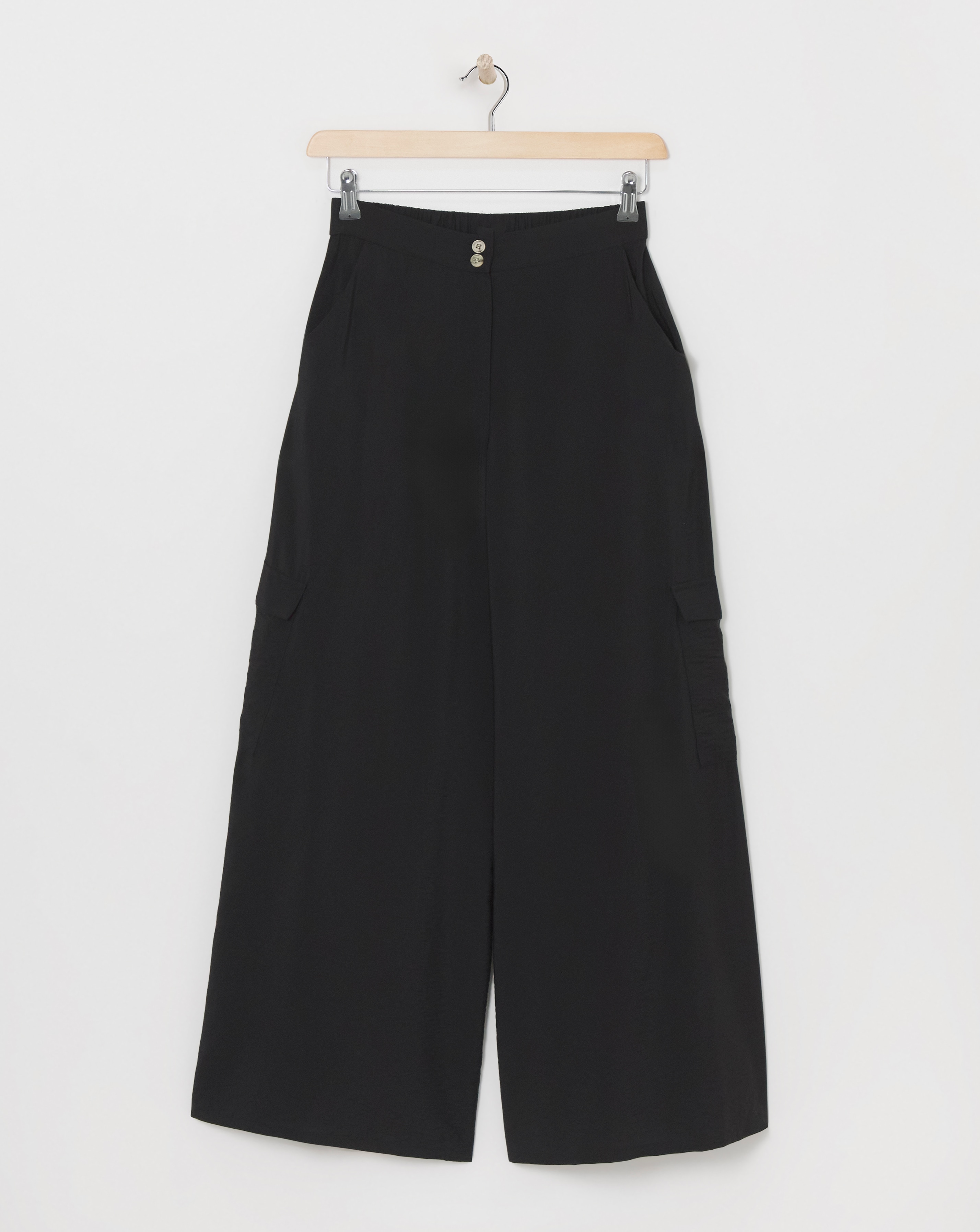 Black Cargo Palazzo Trousers