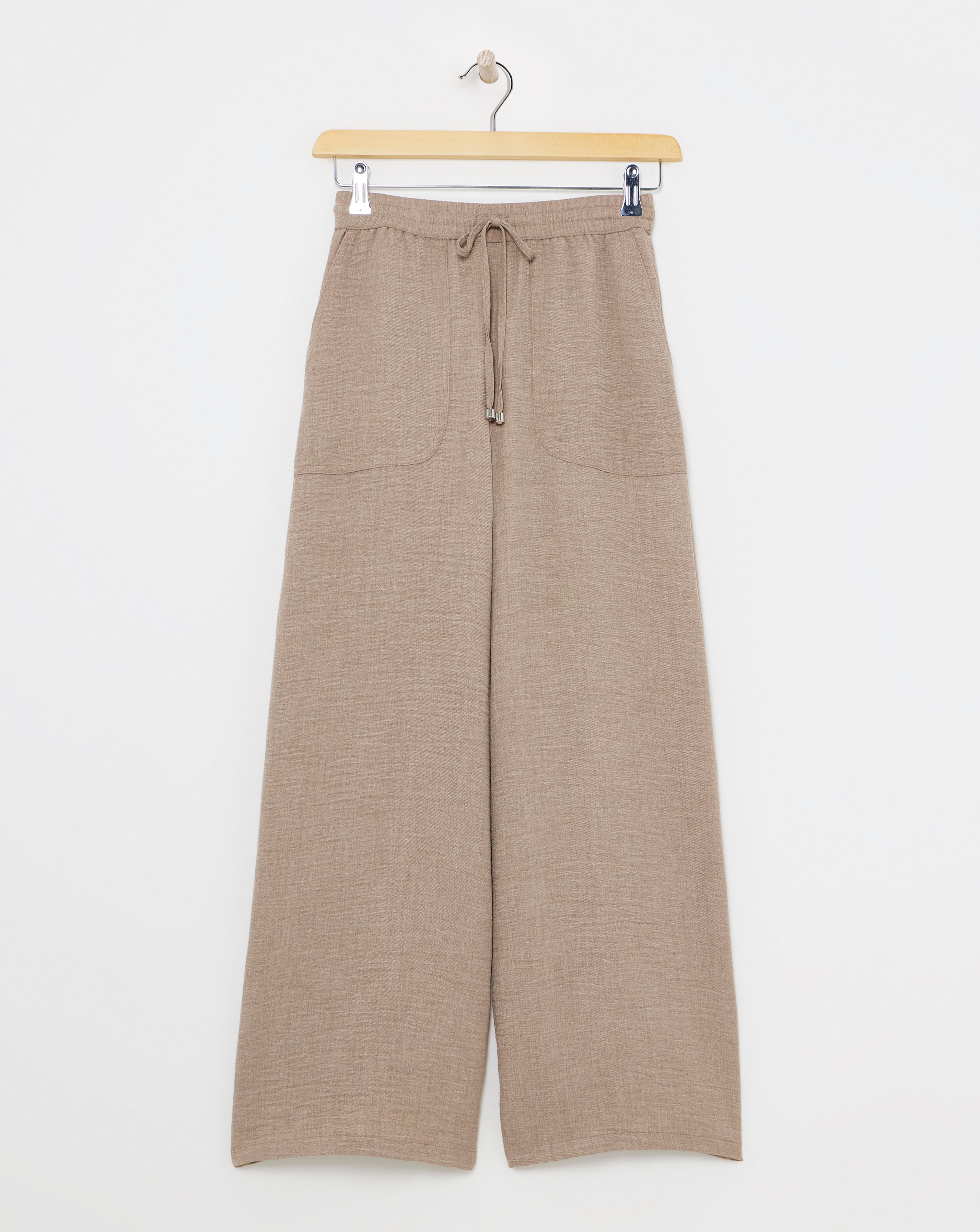 Textured Pull On Wide Leg Trouser