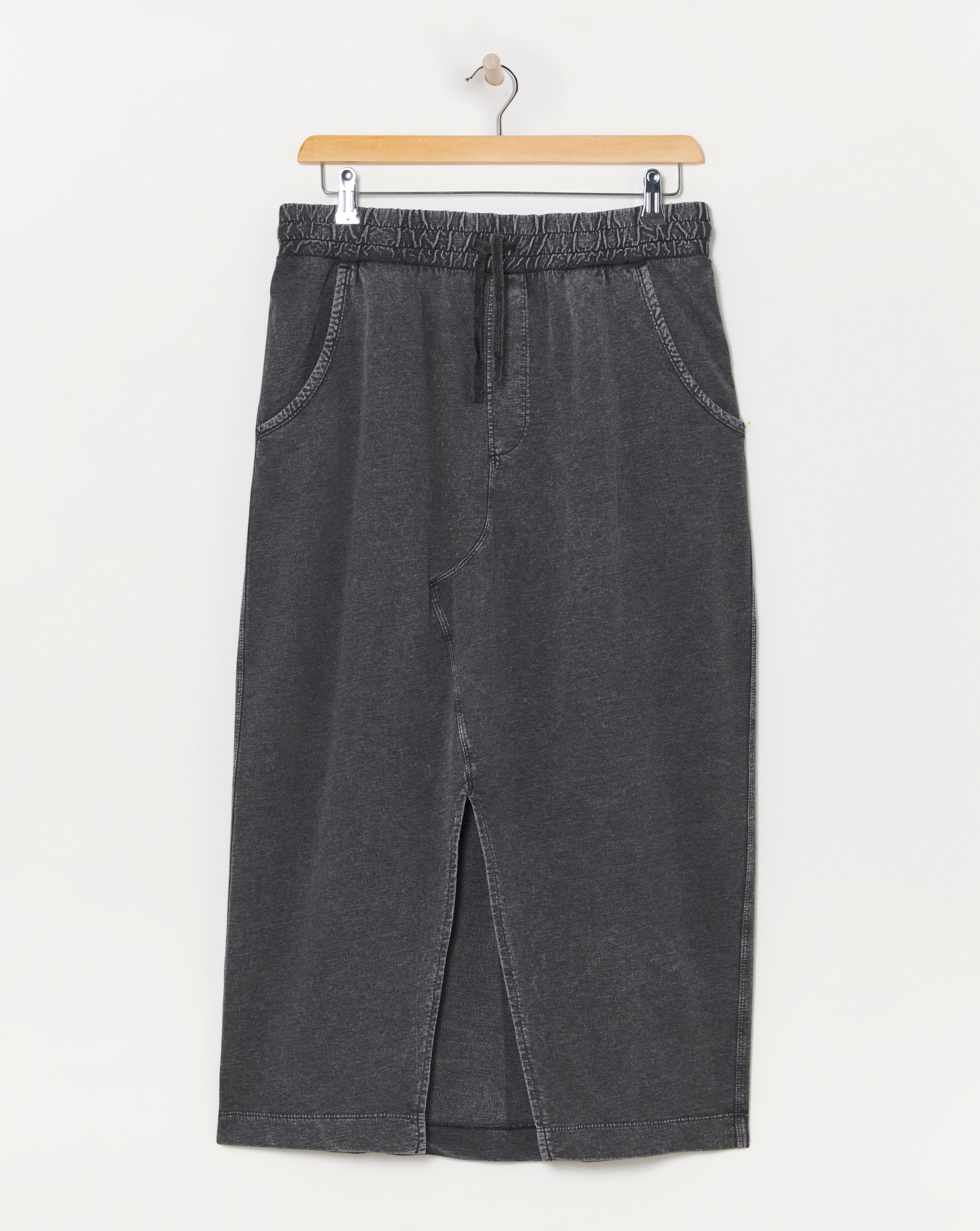 Washed Cotton Mix Jersey Maxi Skirt