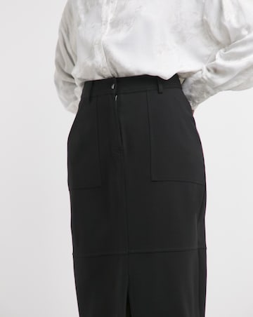 Black Ponte Column Midaxi Skirt