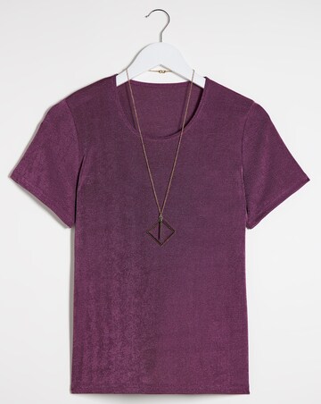 Julipa Plain Slinky Top with Necklace