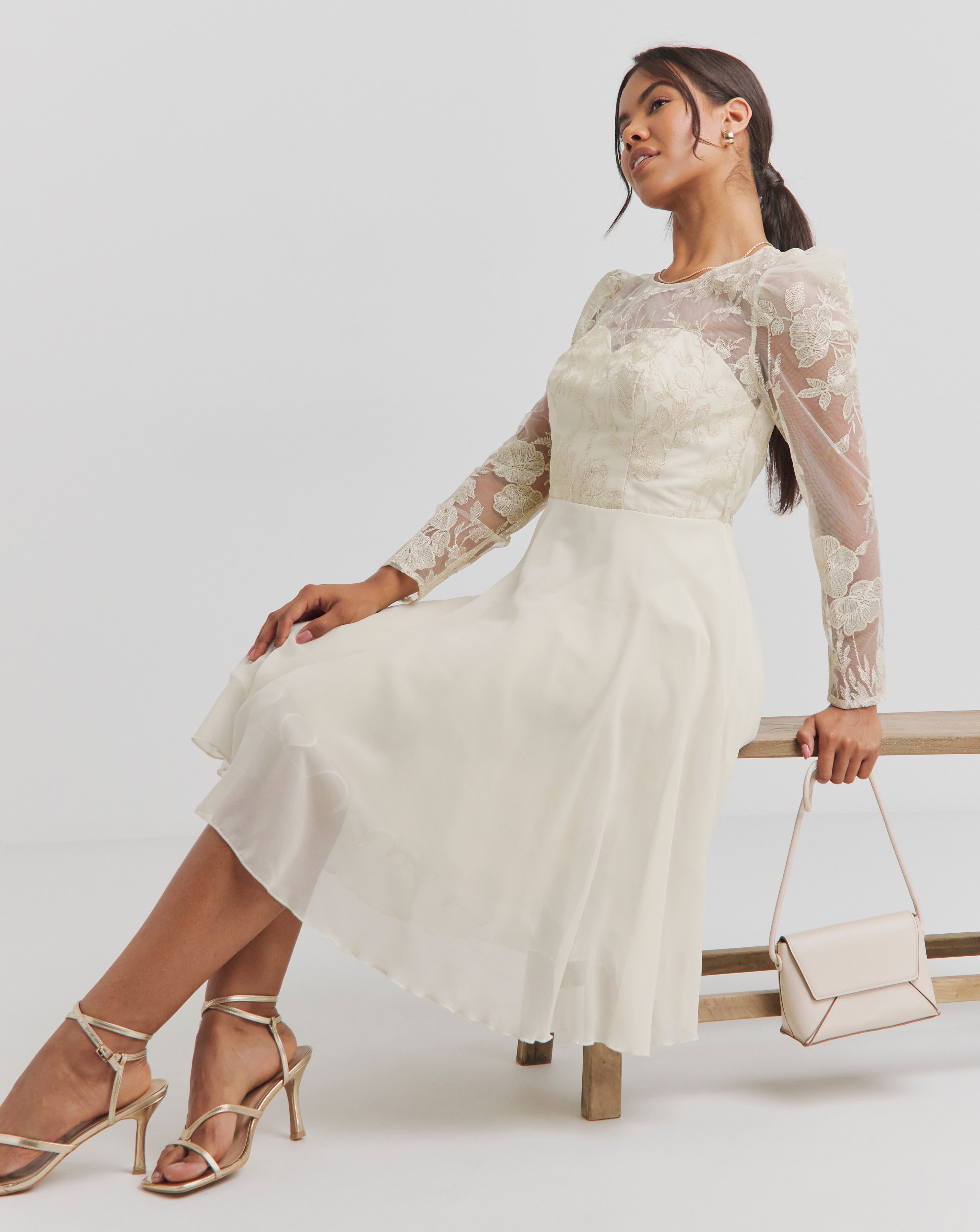 Chi Mesh Embroidered Dress