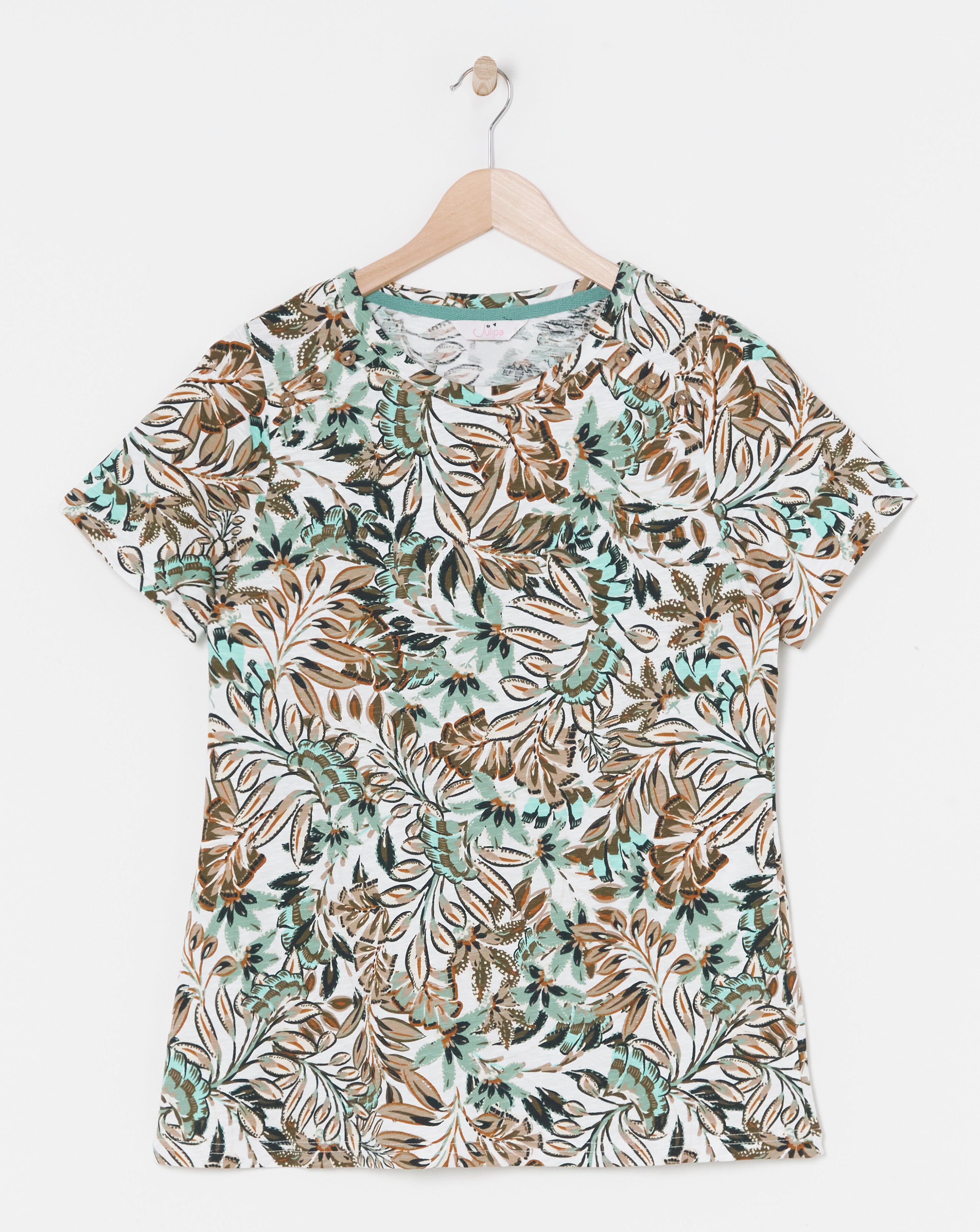 Julipa Button Shoulder Jersey Top