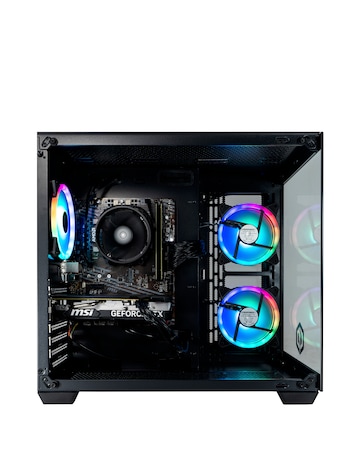 CyberPowerPC Ark Gaming PC Bundle - AMD Ryzen 5 RTX 5060 16GB RAM 1TB NVMe SSD