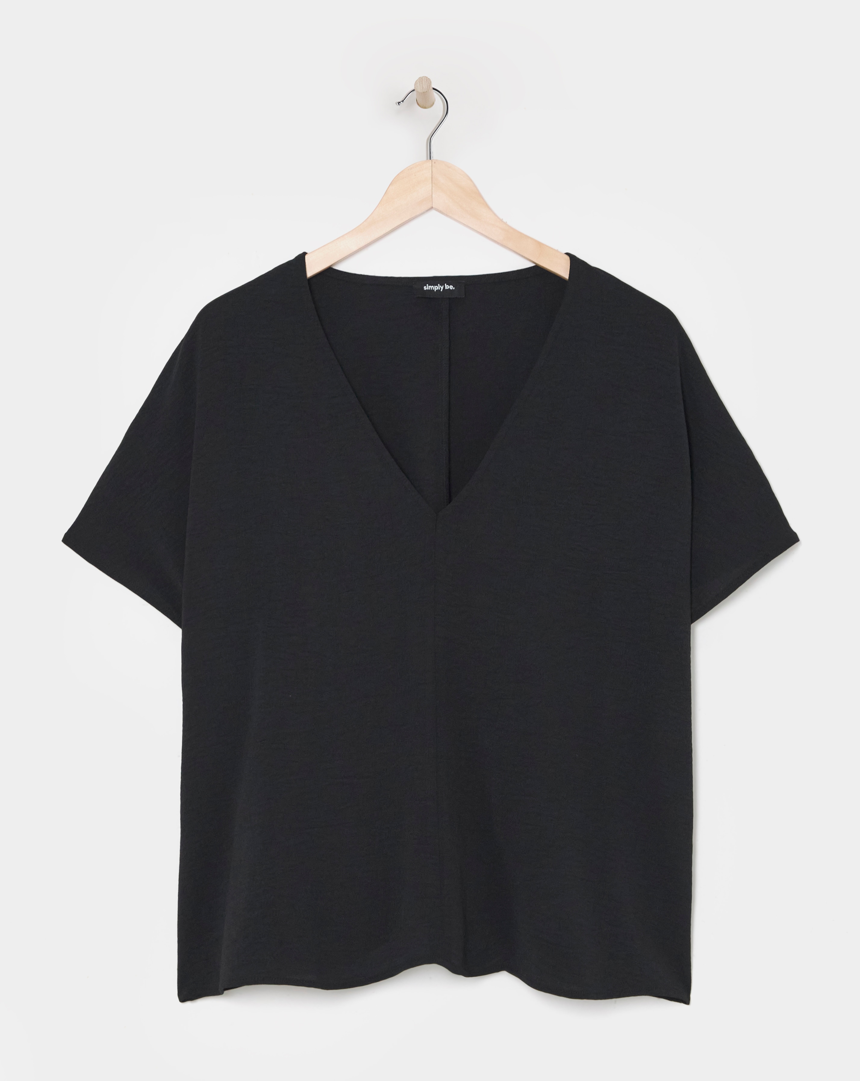 V Neck Textured Boxy Blouse