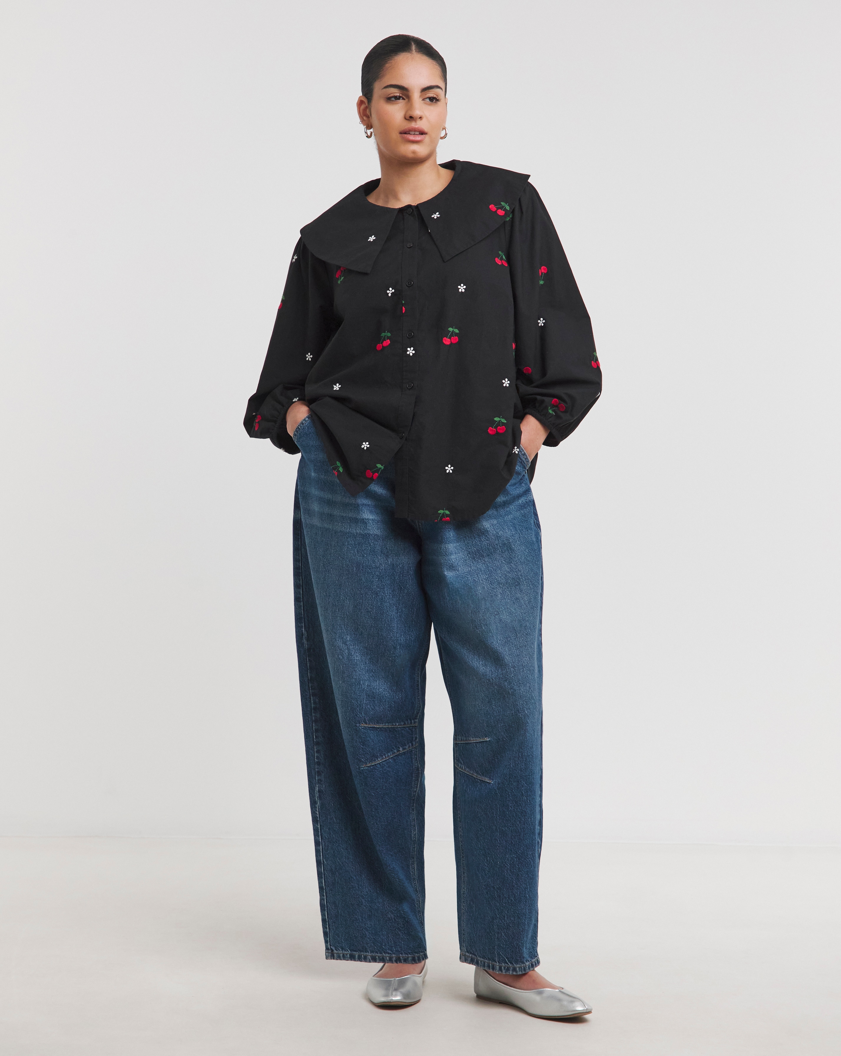 Simply Be Embroidered Cherry Blouse