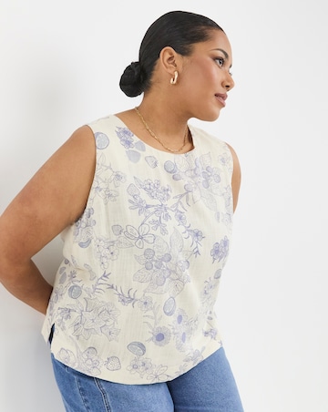 Simply Be Floral Linen Blend Vest Top