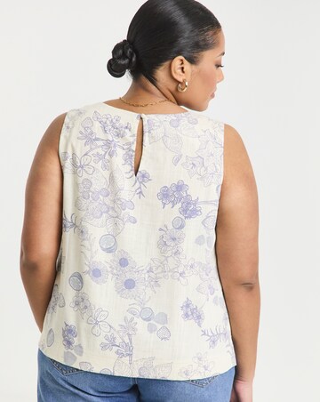 Simply Be Floral Linen Blend Vest Top