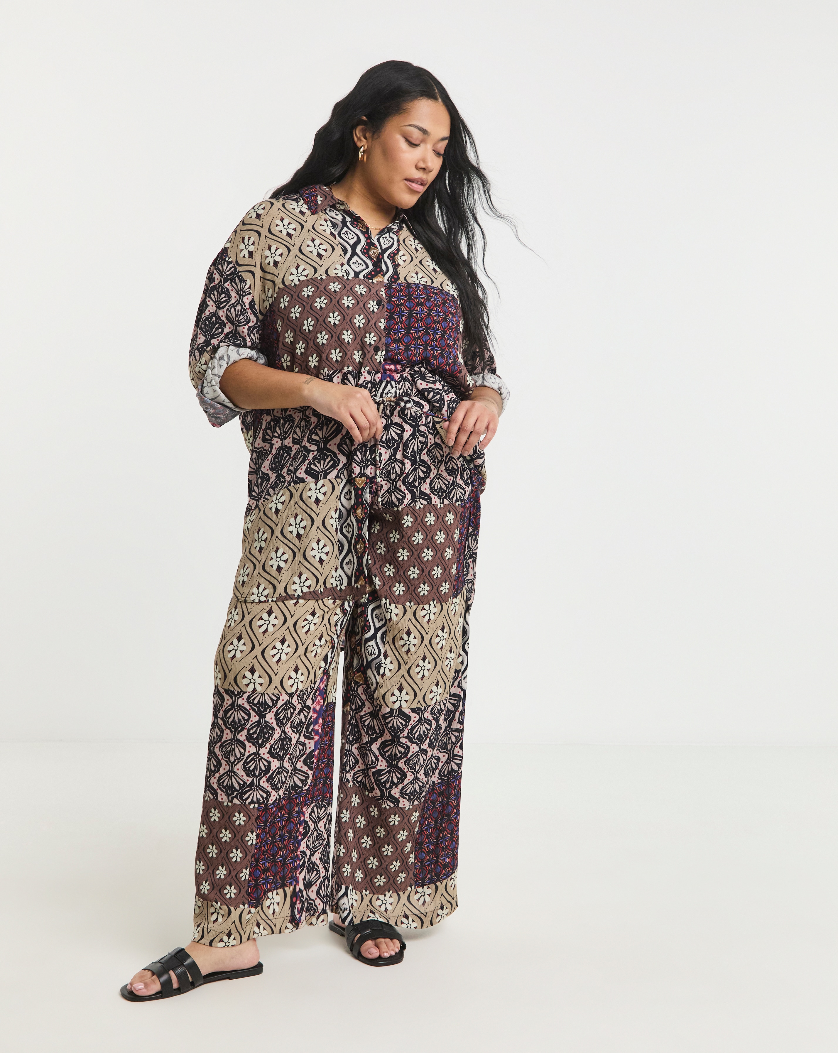 Simply Be Patchwork Crinkle Shirt