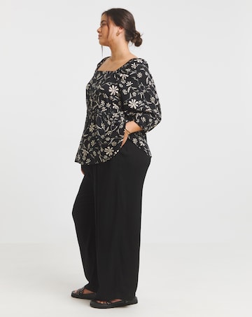 Simply Be Ditsy Print Spun Viscose Blouse