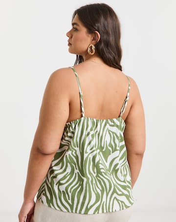 Simply Be Khaki Print V Neck Cami