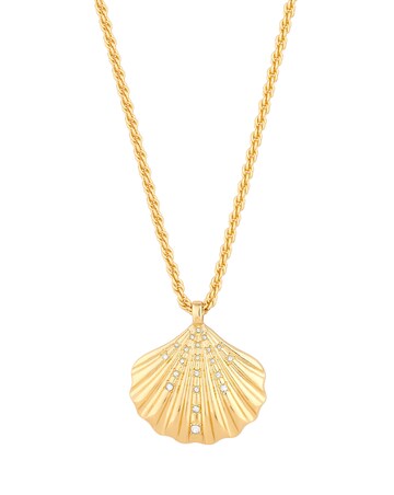 Lipsy Gold Oversized Shell Necklace - Gift Boxed