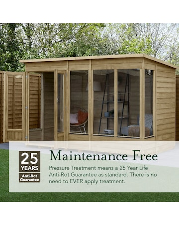 4LIFE Apex Summerhouse 8x6 - Double Door - 4 Window (Home Delivery)