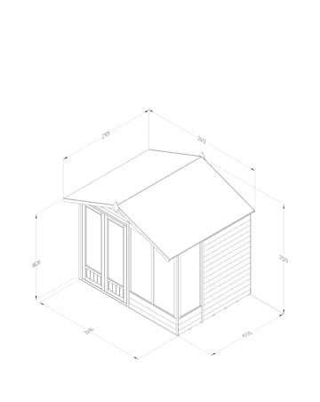 4LIFE Apex Summerhouse 8x6 - Double Door - 4 Window (Home Delivery)