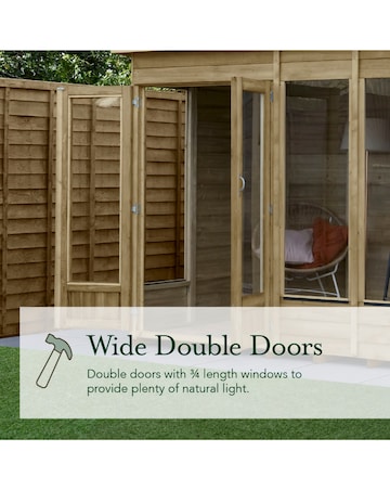 4LIFE Apex Summerhouse 8x6 - Double Door - 4 Window (Home Delivery)