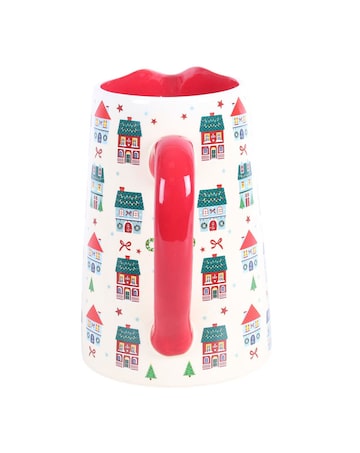 Christmas Street Print Ceramic Flower Jug