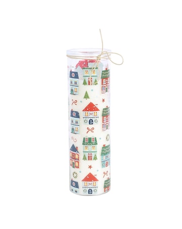Christmas Street Print Gingerbread Cookie Tube Candle